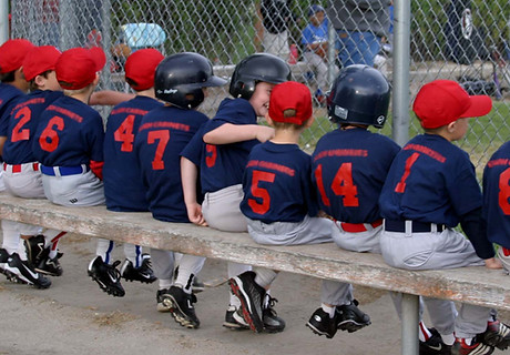 Little League Team on Bench