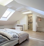Bedroom connected with bathroom.