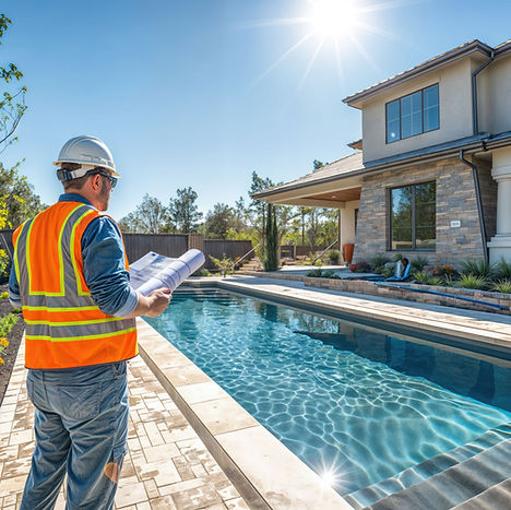 Architect Inspecting Pool