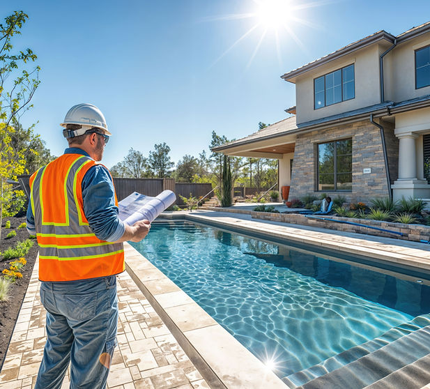 Architect Inspecting Pool