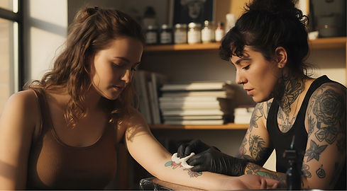 Tatuatore in azione