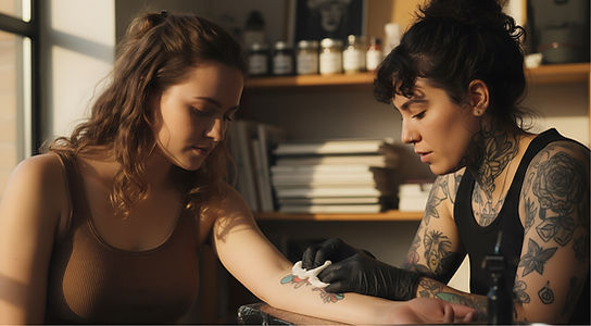 Tatuatore in azione