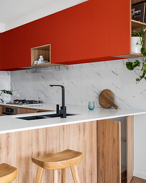 Kitchen Red Cupboard