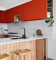 Kitchen Red Cupboard