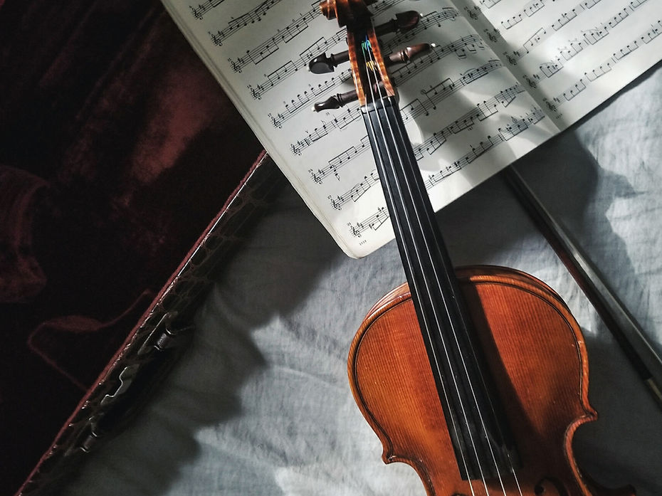 Violin and Music Sheet