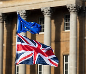 EU and British Flag