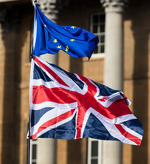 EU and British Flag