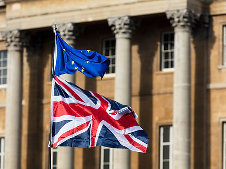 EU and British Flag