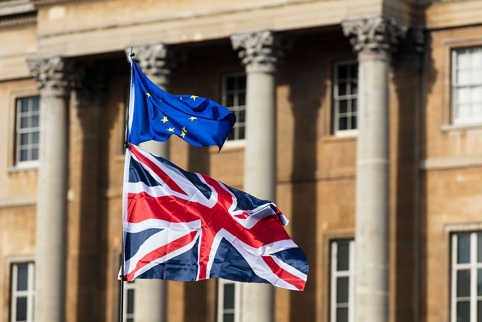 EU and British Flag