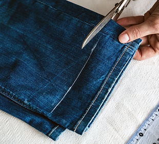 Trimming Denim Fabric