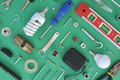 Outils sur fond vert