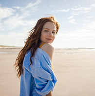 Portrait of Woman on Beach
