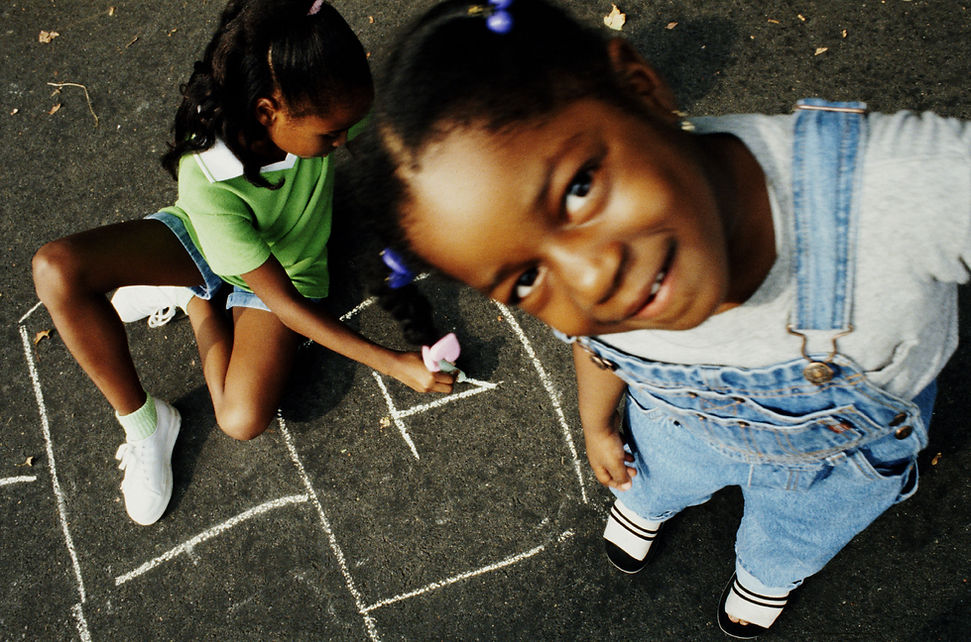 Children Playing Chalk