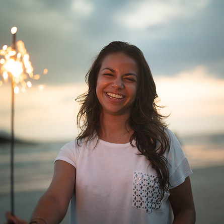 Woman with Firecracker