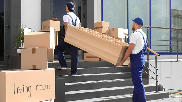 Movers Carrying Shelving Unit