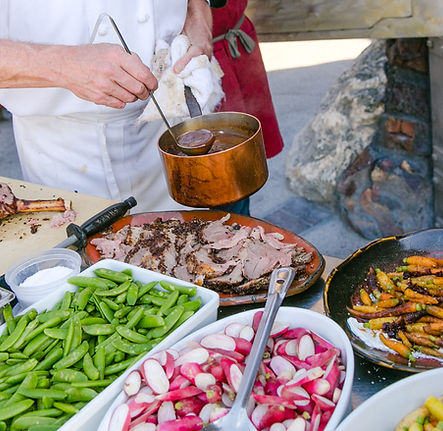A chef preparing food
