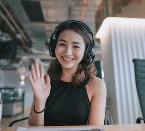 Smiling Woman Waving