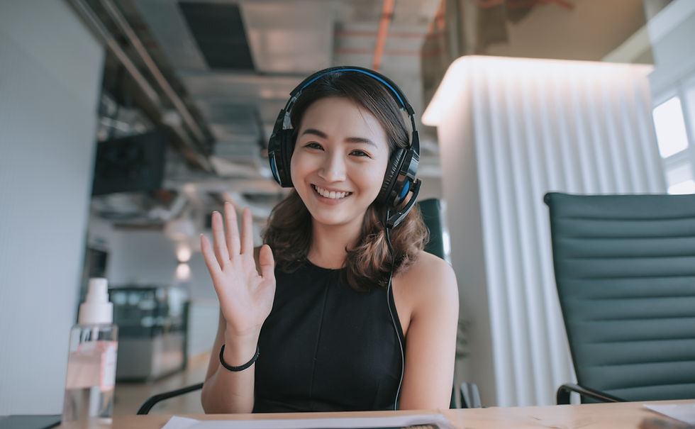 Smiling Woman Waving