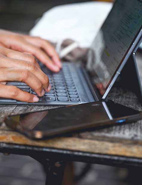 Typing on Tablet