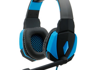 Blue and black gaming headset