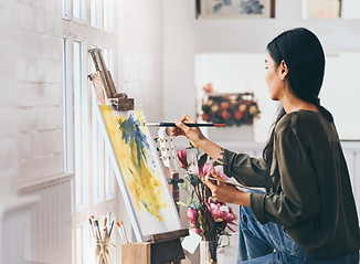Artist Painting in Studio