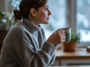 Woman enjoying coffee