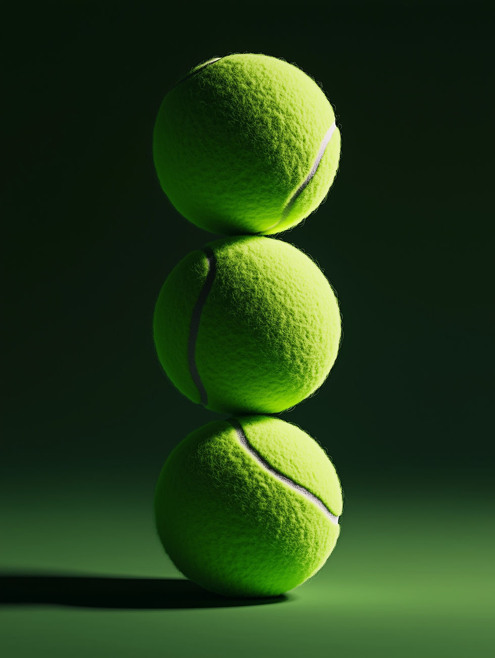 Palline da tennis impilate