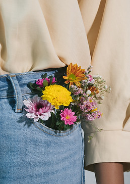 Blumen aus Denim