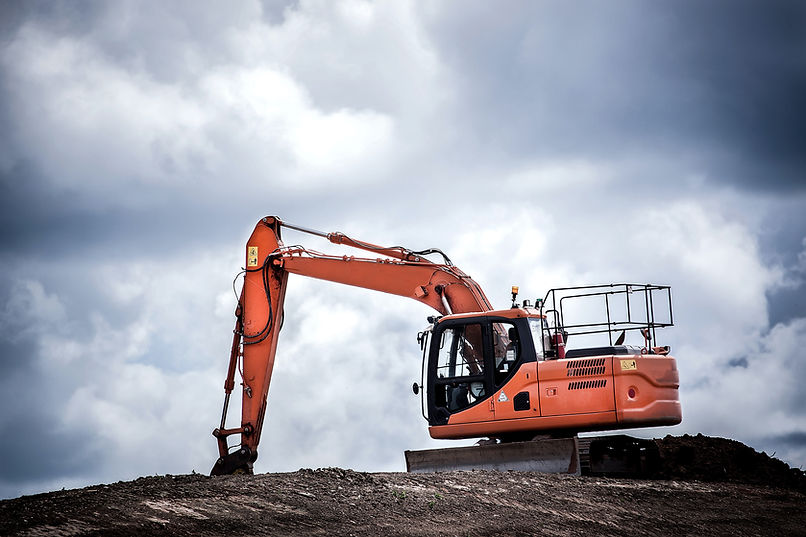 Excavator on Hill