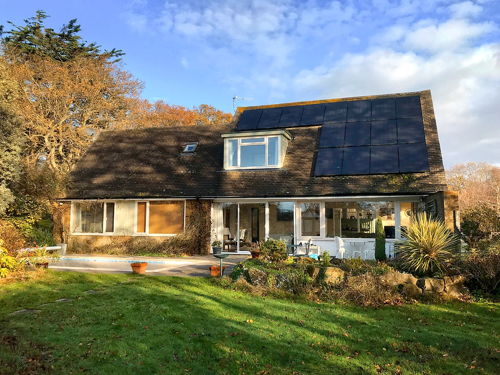 Solar panels linked to a battery storage system in a home in Cromer