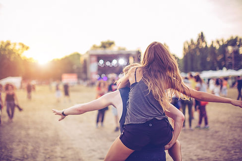 Outdoor music festival scene