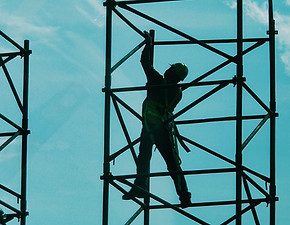 Worker On Scaffolding