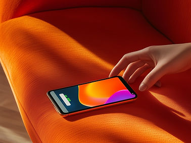Smartphone on Orange Chair