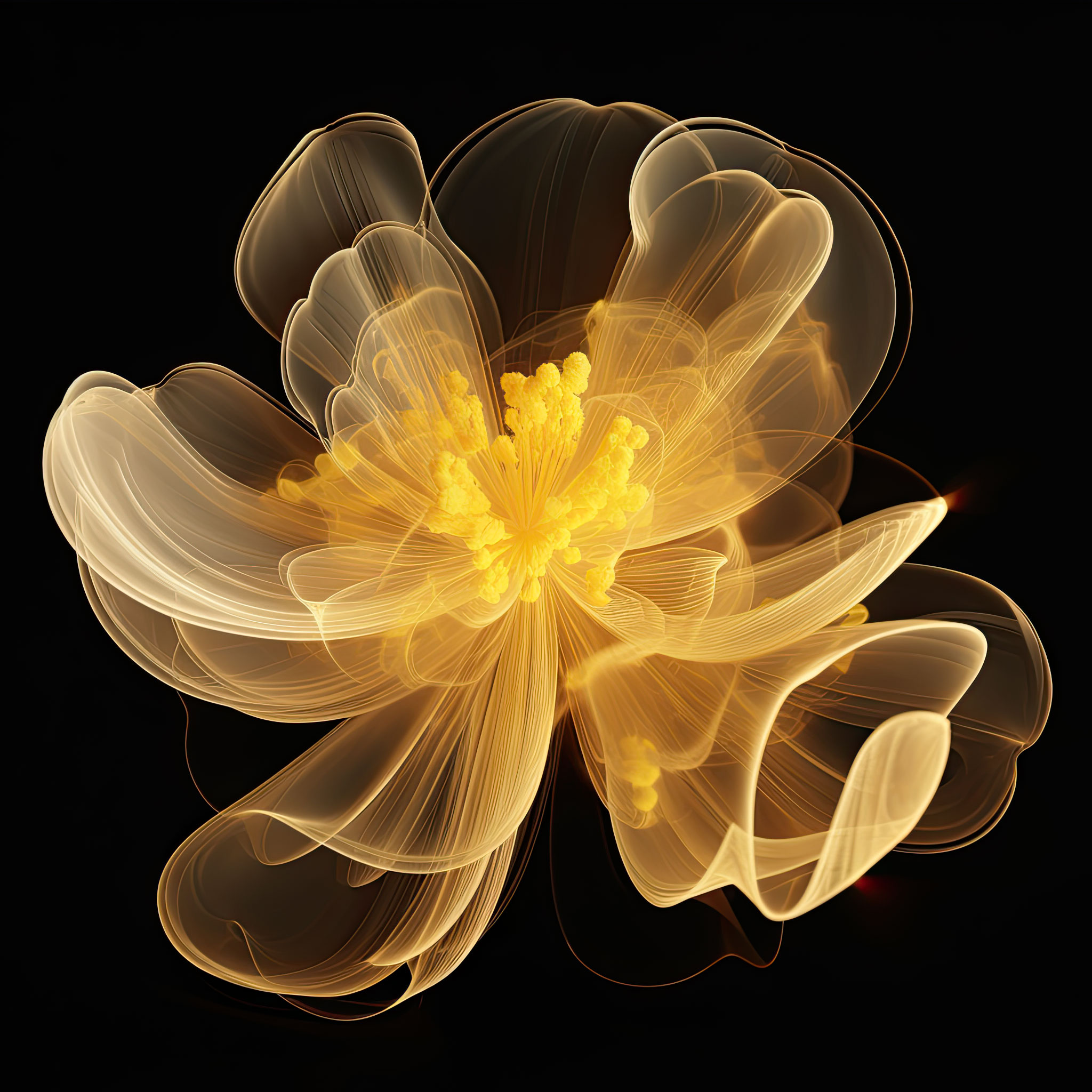 Golden Abstract Flower