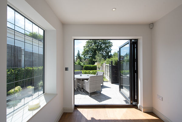 Kitchen leading to bifold doors