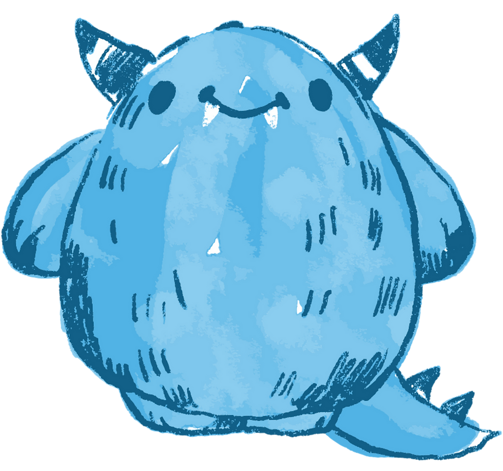 Blue Cartoon Monster