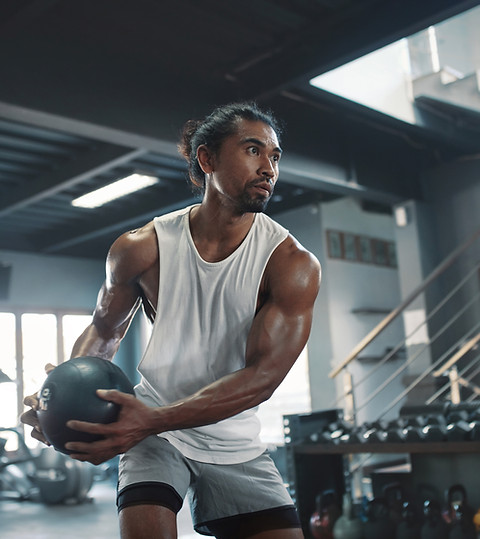 Man Exercising Indoors