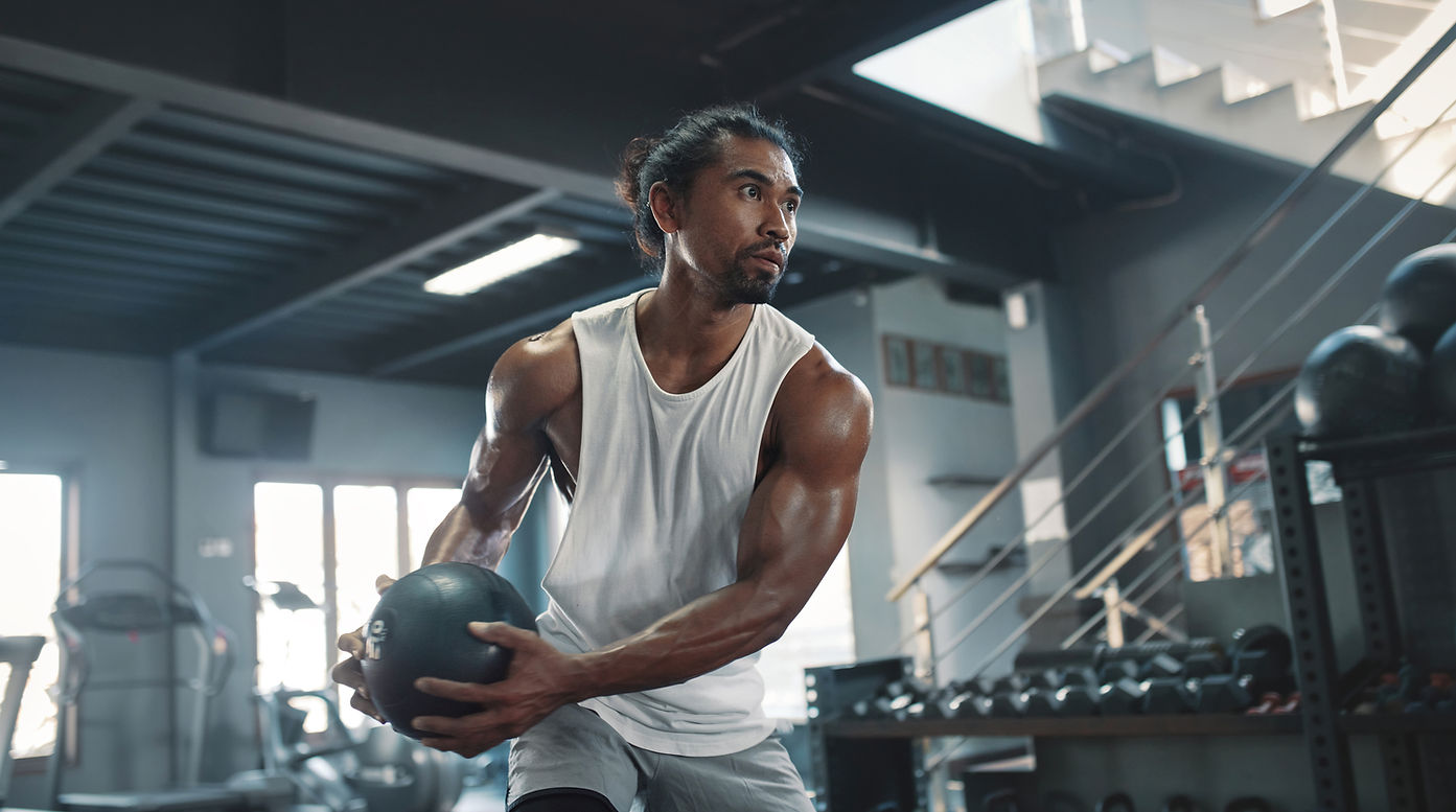 Man Exercising Indoors