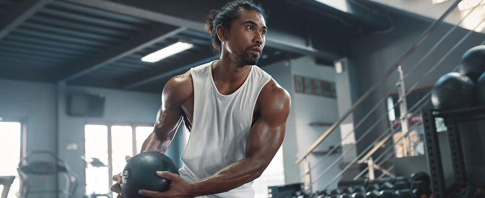 Man Exercising Indoors