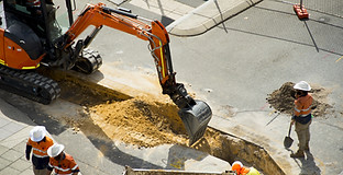 Digging at Construction Site