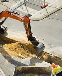 Creuser au chantier de construction
