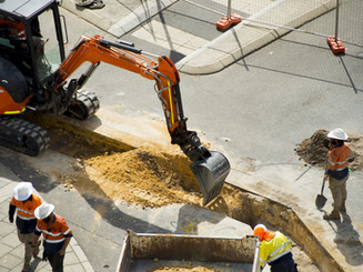 Graben auf der Baustelle