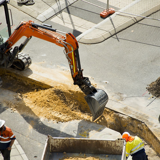 Digging at Construction Site