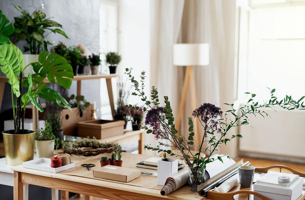 Arbeidsområde for blomsterdesign