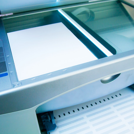 Close-up working printer scanner copier device