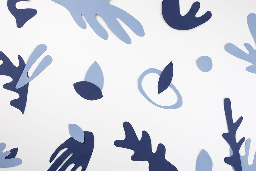 Blue Paper Cutouts