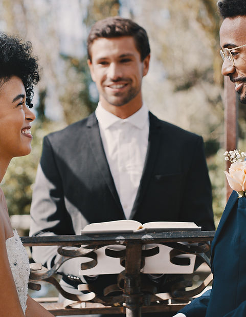 Outdoor wedding ceremony scene