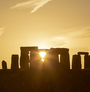Stonehenge ao pôr do sol