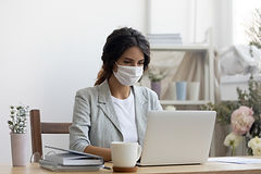 Businesswoman with Mask