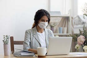 Businesswoman with Mask